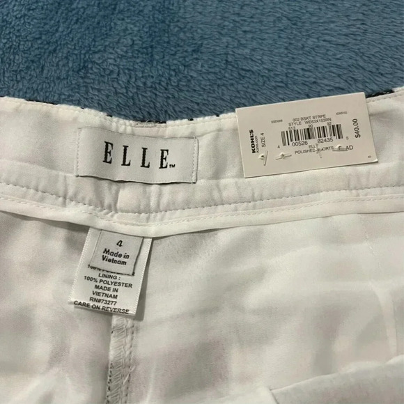 ~ ELLE ~ NWT Size 4 Black White Striped Woven Shorts NWT 30x4 Classy - Picture 5 of 8